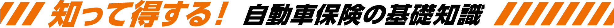 知って得する! 自動車保険の基礎知識